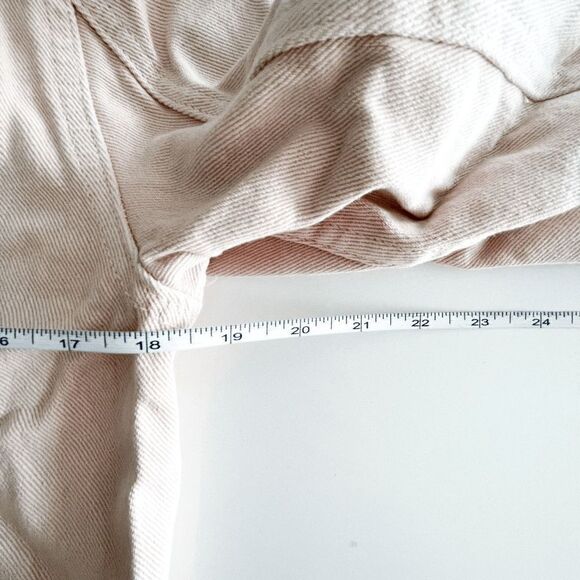 Nana Judy Womens Jean Jacket Cropped Button Cuffs Chest Pockets Lined Blush Sz M - Picture 5 of 7